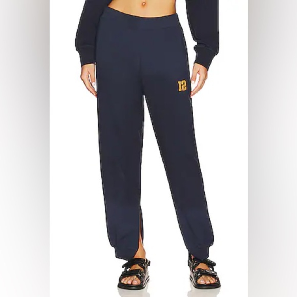 ANINE BING Tyler Jogger Sweatpants | Washed Navy | XXS | Side Slit Hem